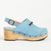 Anthropologie Shoes | Anthropologie Silent D Slingback Heeled Clogs Blue Suede Size 40 | Color: Blue/Tan | Size: 40eu