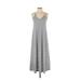 Shein Casual Dress - Midi: Gray Stripes Dresses - Women's Size X-Small