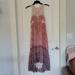 Free People Dresses | Free People Maxi Dress Roses Lace High Low Size 4 | Color: Black/Pink | Size: 4