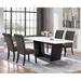 Lark Manor™ Allson 4 - Person Table Marble Dining Set Wood/Upholstered in Brown/White | 30.25 H x 38 W x 72 D in | Wayfair