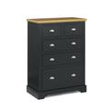 Winston Porter Alaska 5 Drawer Dresser in a Dark Gray Solid Wood w/ a Pine Wood Top Wood in Brown/Gray/Green | 51 H x 19 W x 36 D in | Wayfair