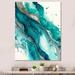 Ivy Bronx Turquoise Waves in Paradise V - Print on Canvas Metal in Blue/Gray/Green | 32 H x 16 W x 1 D in | Wayfair