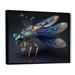 Latitude Run® Deshante Cybernetic Dragonfly in Blue & Gold I - Print on Canvas in Black/Blue | 12 H x 20 W x 1 D in | Wayfair