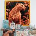 Latitude Run® Cheetah Cat In Terracotta Color Tones - Animals Cheetah Canvas Wall Art Canvas in Black/Brown | 16 H x 16 W x 1 D in | Wayfair