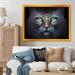 Bungalow Rose Luminous Blue Space Cat w/ Blue Eyes II - Animals Cat Canvas Wall Art Metal in Black/Blue/Brown | 16 H x 32 W x 1 D in | Wayfair