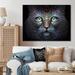 Bungalow Rose Luminous Blue Space Cat w/ Blue Eyes II - Animals Cat Canvas Wall Art Metal in Black/Blue/Brown | 30 H x 40 W x 1.5 D in | Wayfair