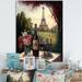 Ophelia & Co. Savouring Red Wine by the Paris Eiffel Tower I - Print on Canvas Plastic in Green/Pink/Red | 44 H x 34 W x 1.5 D in | Wayfair