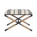 Birch Lane™ Pippa Metal Accent Stool Linen/Polyester/Performance Fabric/Upholstered/Cotton/Metal | 17.25 H x 24 W x 18.5 D in | Wayfair