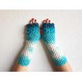 Fingerless Gloves Crochet Winter Texting Lace Womens Scaled Mittens Wrist Warmers