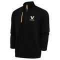 Men's Antigua Black Vanderbilt Commodores Soccer Generation Quarter-Zip Pullover Top