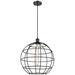 Ballston Lake Placid 16" Wide Cord Hung Matte Black Pendant W/ Black S