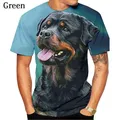 T-shirt Rottweiler imprimé en 3D pour hommes et femmes chien de compagnie mignon design de