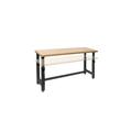 Seville Classics UltraHD Heavy Duty Commercial Height Adjustable Workbench w/Solid Wood Top 1000 lbs. Weight Capacity Graphite 72 W x 25 D x 28.5 to 42 H