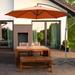 Zenova 10FT Patio Offset Umbrella with 360 Degree Rotation and Cross Base Orange