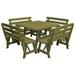 Kunkle Holdings LLC Square Picnic Dining Table and Bench Set Pine 43 Linden Leaf Stain