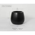 Short Narrow Mouth Globe 1- Piece Fiber Stone Round Planter Pot Black 11.5 in. H x 8.5 in. W x 8.5 in. L