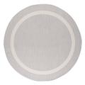 Beverly Rug Bordered Indoor Outdoor Rug Outside Carpet for Patio Deck Porch - Grey 7 Round 6 Round Round