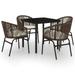 vidaXL Patio Dining Set Outdoor Dining Set Table and Chair Set for Garden