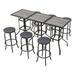 Patio Festival Metal 9-Piece Outdoor Bar Height Dining Set in Black