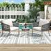 LYPER Light luxury simple style outdoor set including 2 single chairs and 1 coffee table suitable for outdoor balcony indoor etc.