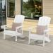 Bonosuki Patio Faux Wood Adirondack Chair Weather Resistant-Set of 2 White