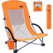 High Back Folding Beach Chair One Orange - Set of 1 Orange