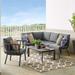 Modway Riverside 6 Piece Outdoor Patio Aluminum Set in Gray Charcoal