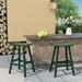 Polytrends Laguna HDPE All Weather Poly Outdoor Patio Bar Stool - Saddle Seat 29 (Set of 2) Dark Green Farmhouse