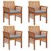 Walmeck Patio Dining Chairs with Cushions 4 pcs Solid Wood Acacia