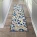 Nourison Aloha Indoor/Outdoor Floral Area Rug Blue/Natural Natural 2 x 6 Runner Pet Friendly Stain Resistant 6 Runner Runner Indoor Ivory