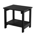 Adirondack Outdoor Side Table 2-Tier Outdoor Side Table Patio Side Table Side Table Great for Outdoor Weather - Perfect for Pool Deck Beach Garden Porch Square Outdoor End Tables (Black)