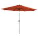 PHI VILLA 9ft Patio Umbrella Outdoor Market Table Umbrellas with 8 Ribs and Push Button Tilt Red 10 ft