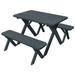 Kunkle Holdings LLC Pine 5 Cross-Leg Picnic Table with 2 Benches Charcoal Stain