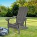 AOOLIMICS Adirondack Weather-Resistant HIPS Patio Plastic Single Chair Charcoal Gray