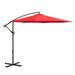 Nuu Garden 10-foot Hanging Cantilever-Offset Sunshade Umbrella Red