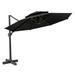 Crestlive Products 11.5-foot Outdoor Double Top Round Canopy Offset Cantilever Umbrella Black