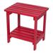 Shine Company Rectangular Traditional Wooden Indoor/Outdoor Side Table in Red