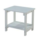 Adirondack Outdoor Side Table 2-Tier Outdoor Side Table Patio Side Table Side Table Great for Outdoor Weather - Perfect for Pool Deck Beach Garden Porch Square Outdoor End Tables (White)