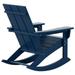 Polytrends Shoreside Modern Eco-Friendly All Weather Poly Adirondack Rocking Chairs (Set of 4) Navy Blue