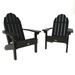 ELK Outdoors Weather Resistant Recycled Plastic Adirondack Chair - Black (Set of 2)