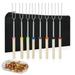 8 PCS Marshmallow Roasting Sticks Camping Retractable Grill Forks Sticks Kit for Fire Pit Tongs BBQ Tools Stainless Steel