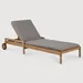Ethnicraft Jack Outdoor Adjustable Lounger with Thin Cushion - 10337