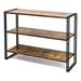 Bookshelf,3-Tier Open Bookcase,Rustic Wood and Metal Industrial Display Book Shelves Home Office,Bedroom Standing Shelf Unit