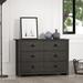 Geordano 6-Drawer Dark Gray Oak Dresser (31.5 in. H × 46.5 in. W × 16.3 in. D)