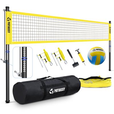 Patiassy Portable Professional Outdoor Volleyball Net Set with Adjustable Height Poles