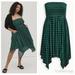 Torrid Dresses | Brand New Torrid Green And Black Gingham Print Dress Size 6 Optional Straps | Color: Black/Green | Size: 6x