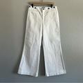 Ralph Lauren Jeans | Lauren Ralph Lauren Sz 8 Wide Leg Pants White Denim Trouser Palazzo Bare Back | Color: White | Size: 8