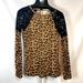 Michael Kors Sweaters | Michael Kors Leopard Animal Print Top Lace Shoulders Women Size Xs | Color: Black/White | Size: Xs