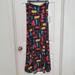 Lularoe Skirts | Lularoe Womens Size S Multi Color Geometric Long Pull On Maxi Skirt Stretch Nwt | Color: Black/Pink | Size: S