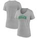 Women's Fanatics Branded Heather Gray Oregon Ducks Basic Arch V-Neck T-Shirt